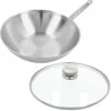 Demeyere Apollo Wok Met Steel ø 30 Cm Rvs Glans + Gratis Glasdeksel 30 Cm -Winkel Voor Keukenbenodigdheden 5412191000571 52930 np