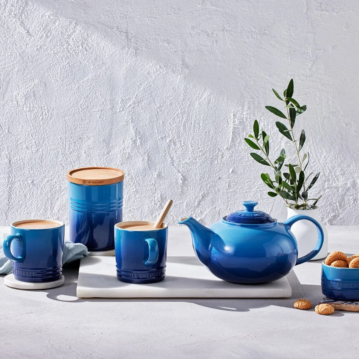 Le Creuset Voorraadpot Met Houten Deksel ø 10 X 12 Cm Aardewerk Azure 5 Le Creuset Voorraadpot Met Houten Deksel ø 10 X 12 Cm Aardewerk Azure - Afbeelding 3