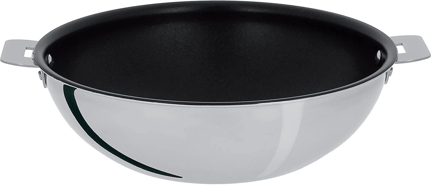 Cristel Casteline Removable Wok Excellis Anti-aanbaklaag ø 28 Cm Rvs 3 Cristel Casteline Removable Wok Excellis Anti-aanbaklaag ø 28 Cm Rvs
