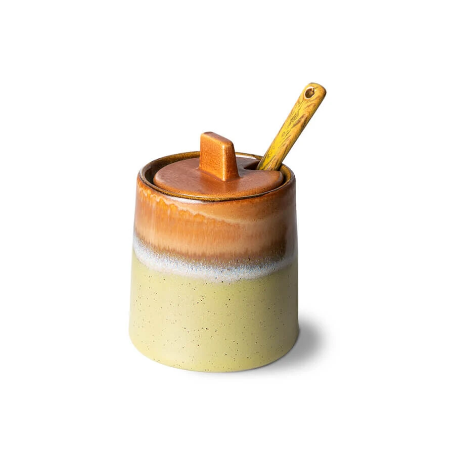 HK Living 70's ACE7083 Suikerpot En Melkkan Aardewerk Peat-Berry 2-delig 4 HK Living 70's ACE7083 Suikerpot En Melkkan Aardewerk Peat-Berry 2-delig - Afbeelding 2