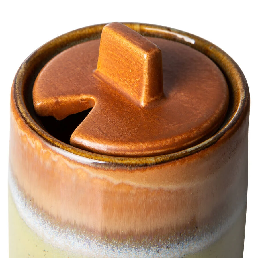 HK Living 70's ACE7083 Suikerpot En Melkkan Aardewerk Peat-Berry 2-delig 6 HK Living 70's ACE7083 Suikerpot En Melkkan Aardewerk Peat-Berry 2-delig - Afbeelding 4