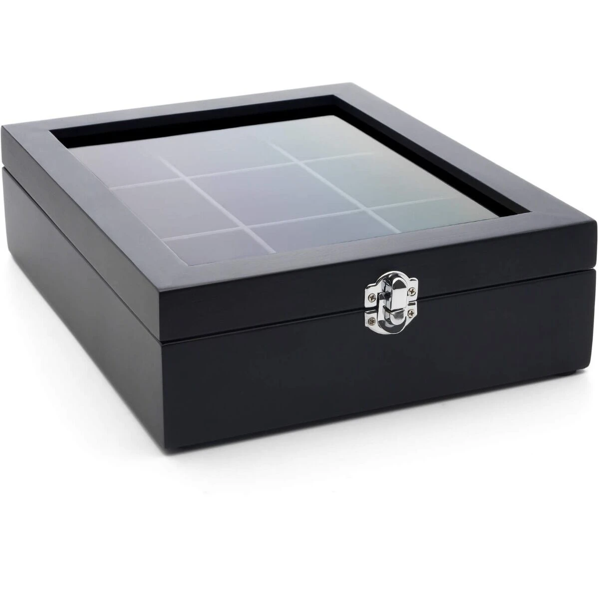 Bredemeijer Theedoos 9 Vakken Bamboe Zwart / Glas 3 Bredemeijer Theedoos 9 Vakken Bamboe Zwart / Glas